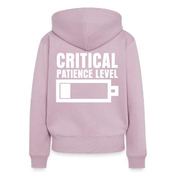 Patience Joke Impatient Impatience - Women's Premium Organic Zip Hoodie - dusky pink - Back - Julia (174cm)