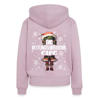 Weihnachtsoutfit Rettungssanitäterin - Frauen Premium Bio Zip Hoodie - Altrosa - Hinten - Julia (174cm)