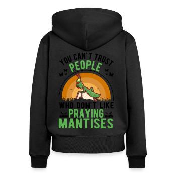 Mante religieuse cadeau Mante Mante Mante - Sweat à capuche zippé Premium bio Femme - noir - Dos - Julia (174cm)