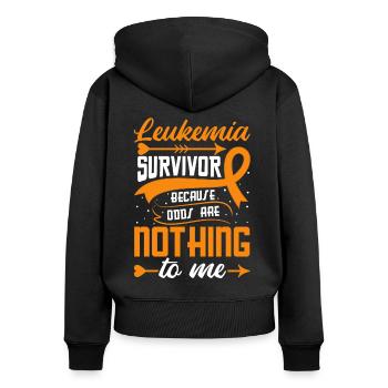 Leukämie-Aufklärungsmonat Leukämie-Krebs-Schleife - Frauen Premium Bio Zip Hoodie - Schwarz - Hinten - Julia (174cm)