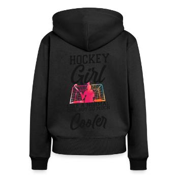 Hockey Sur Gazon Hockey Fille Comme Un - Sweat à capuche zippé Premium bio Femme - noir - Dos - Julia (174cm)