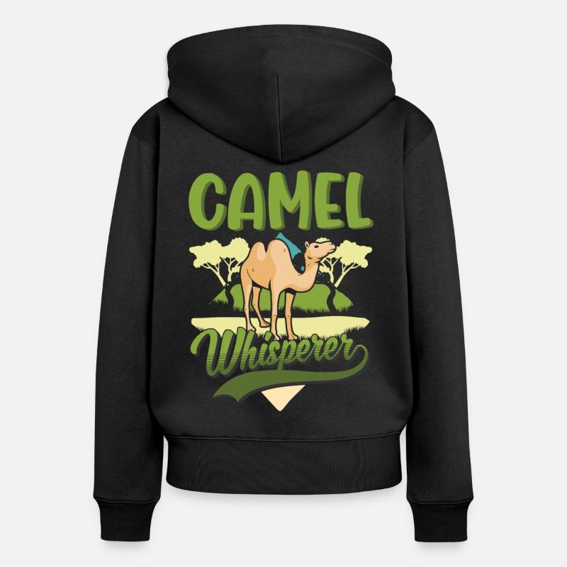 Kamelflüsterer Kamel Flüsterer Großkamel - Frauen Premium Bio Zip Hoodie - Schwarz