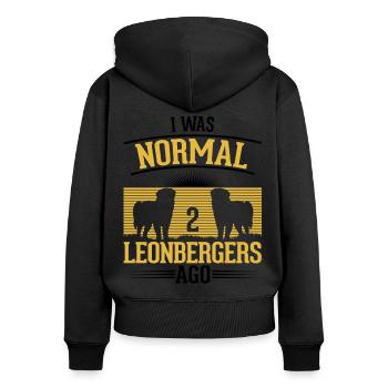 Leonberger Gift - Women's Premium Organic Zip Hoodie - black - Back - Julia (174cm)