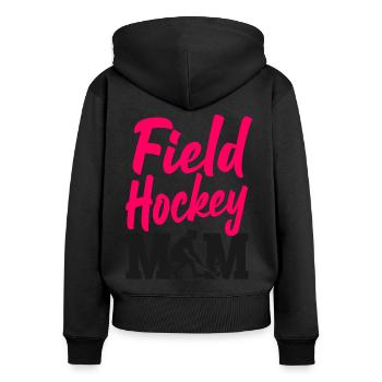 Maman de hockey sur gazon Maman de hockey sur gazon - Sweat à capuche zippé Premium bio Femme - noir - Dos - Julia (174cm)