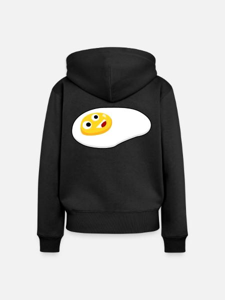 Eggs Happy Egg - Frauen Premium Bio Zip Hoodie - Schwarz