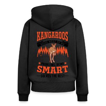 Kangaroo Australia Kangaroo - Women's Premium Organic Zip Hoodie - black - Back - Julia (174cm)