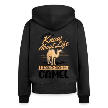 Camel Lover Egypt - Women's Premium Organic Zip Hoodie - black - Back - Julia (174cm)