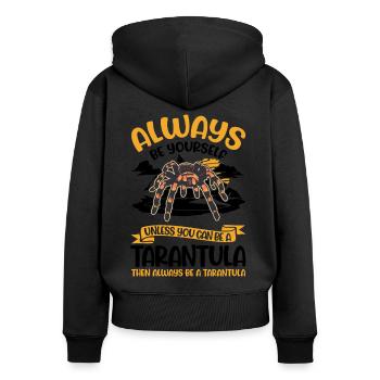 Always be yourself Tarantula Tarantel - Frauen Premium Bio Zip Hoodie - Schwarz - Hinten - Julia (174cm)
