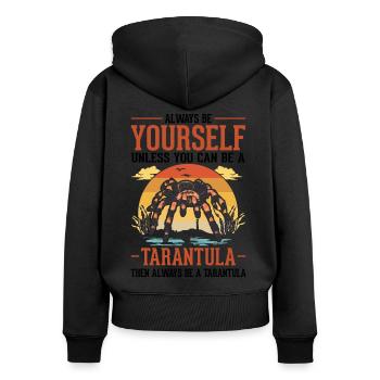 Always be yourself Tarantula Tarantel - Frauen Premium Bio Zip Hoodie - Schwarz - Hinten - Julia (174cm)