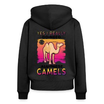 Camel Lover Egypt - Women's Premium Organic Zip Hoodie - black - Back - Julia (174cm)