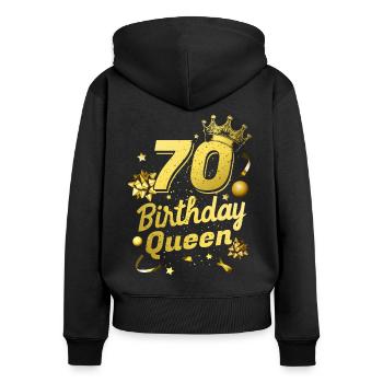 Birthday Queen 70 - Women's Premium Organic Zip Hoodie - black - Back - Julia (174cm)