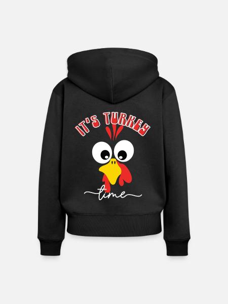 ES IST TRUTHAHNZEIT, THANKSGIVING - Frauen Premium Bio Zip Hoodie - Schwarz