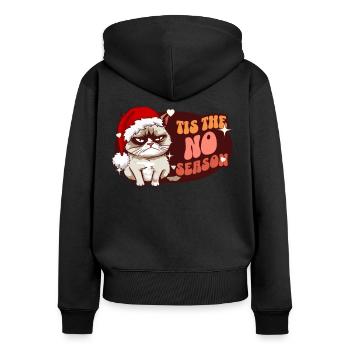It's The No Season Angry Cat Women Funny Christmas - Frauen Premium Bio Zip Hoodie - Schwarz - Hinten - Julia (174cm)