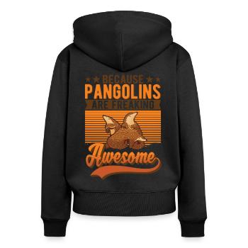 Because Pangolins are freaking awesome - Women's Premium Organic Zip Hoodie - black - Back - Julia (174cm)