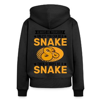 Soyez toujours vous-même Snake Schlange - Sweat à capuche zippé Premium bio Femme - noir - Dos - Julia (174cm)