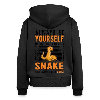 Always Be Yourself Snake Schlange - Frauen Premium Bio Zip Hoodie - Schwarz - Hinten - Julia (174cm)