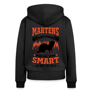 Marten Gift Mink Badger Pine Marten - Women's Premium Organic Zip Hoodie - black - Back - Julia (174cm)