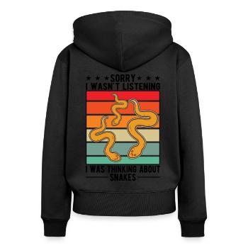 Schlangen Besitzer Kornnatter Natter - Frauen Premium Bio Zip Hoodie - Schwarz - Hinten - Julia (174cm)