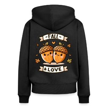 Cute Fall & Love - Thanksgiving Turkey Time Kids - Women's Premium Organic Zip Hoodie - black - Back - Julia (174cm)