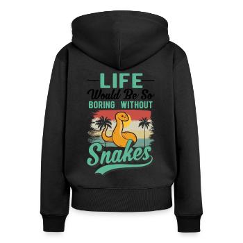 Snake Owner Snake Lover - Women's Premium Organic Zip Hoodie - black - Back - Julia (174cm)