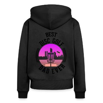 Discgolf Wurfscheibe Disc Golf - Sweat à capuche zippé Premium bio Femme - noir - Dos - Julia (174cm)