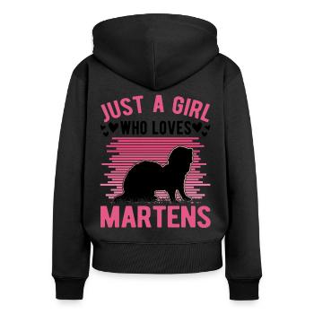 Marten Girl Mink Badger Pine Marten - Women's Premium Organic Zip Hoodie - black - Back - Julia (174cm)