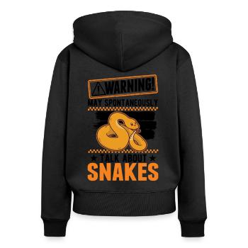 Schlangen Besitzer Schlangenliebhaber - Frauen Premium Bio Zip Hoodie - Schwarz - Hinten - Julia (174cm)