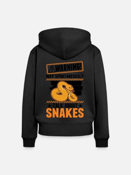 Schlangen Besitzer Schlangenliebhaber - Premium økologisk hoodie med lynlås til kvinder - sort