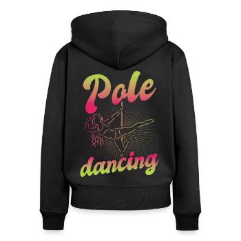Pole Dance Tänzerin, Stangentanz, Pole Dancing - Frauen Premium Bio Zip Hoodie - Schwarz - Hinten - Julia (174cm)
