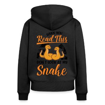 Snake Owner Corn Snake Snake - Women's Premium Organic Zip Hoodie - black - Back - Julia (174cm)