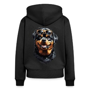 Cool Rottweiler ami chiens de compagnie Design - Sweat à capuche zippé Premium bio Femme - noir - Dos - Julia (174cm)