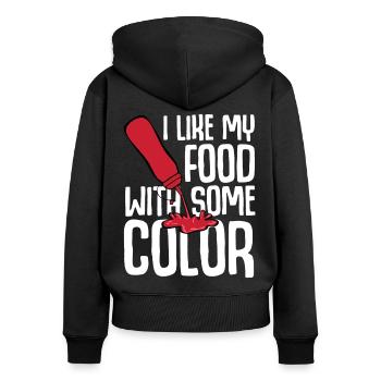 Tomato Ketchup Bottle Costume - Frauen Premium Bio Zip Hoodie - Schwarz - Hinten - Julia (174cm)