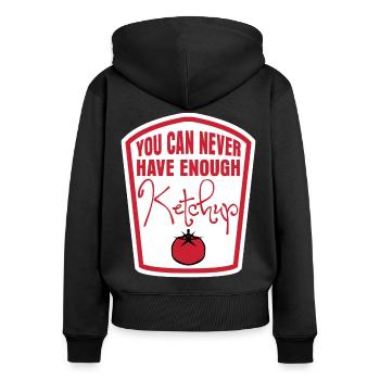 Tomato Ketchup Costume - Frauen Premium Bio Zip Hoodie - Schwarz - Hinten - Julia (174cm)