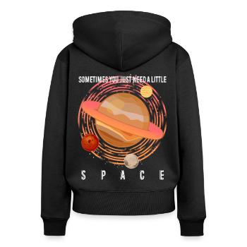 Space Planets Astronaut - Women's Premium Organic Zip Hoodie - black - Back - Julia (174cm)