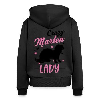 Crazy Marten Woman - Women's Premium Organic Zip Hoodie - black - Back - Julia (174cm)