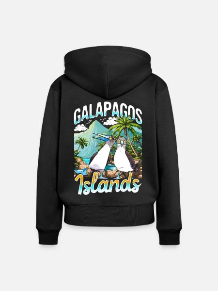 Galapagos Islands - Frauen Premium Bio Zip Hoodie - Schwarz