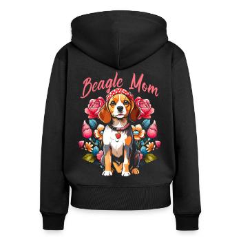 La meilleure maman beagle de tous les temps - Sweat à capuche zippé Premium bio Femme - noir - Dos - Julia (174cm)