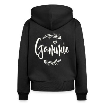 Amour Gammie Drôle Grand-mère - Sweat à capuche zippé Premium bio Femme - noir - Dos - Julia (174cm)