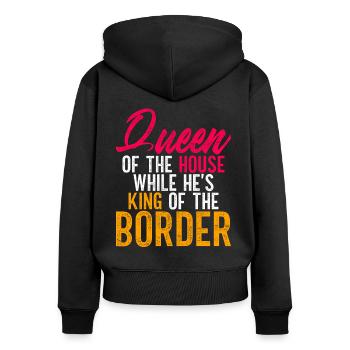 Grenzschutzbeamter Grenzschutz Zoll - Frauen Premium Bio Zip Hoodie - Schwarz - Hinten - Julia (174cm)