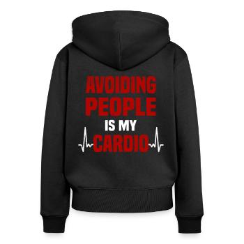 Misanthrope Antisocial Introverti - Sweat à capuche zippé Premium bio Femme - noir - Dos - Julia (174cm)