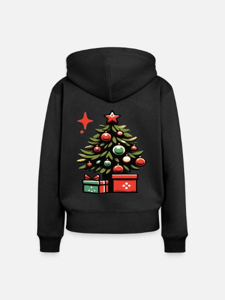 Weihnachtsbaum Tannenbaum Christbaum - Frauen Premium Bio Zip Hoodie - Schwarz