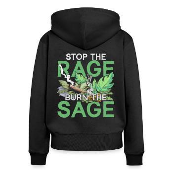 Smudging Apartment Fumigation - Women's Premium Organic Zip Hoodie - black - Back - Julia (174cm)