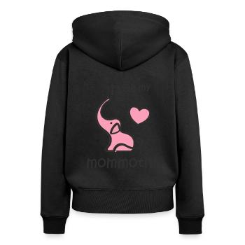 Mammoth Elephant Ice Age Fans and Moms-to-be - Women's Premium Organic Zip Hoodie - black - Back - Julia (174cm)