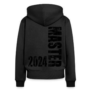 Master 2024 - Frauen Premium Bio Zip Hoodie - Schwarz - Hinten - Julia (174cm)