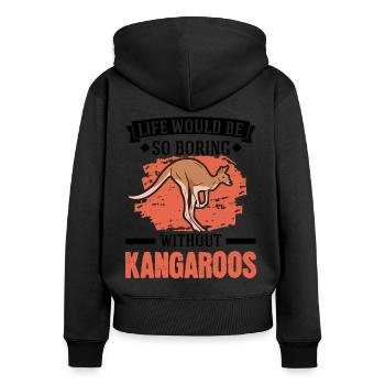 Australian Kangaroo Australia Kangaroo - Women's Premium Organic Zip Hoodie - black - Back - Julia (174cm)