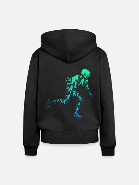 Roller Skating Silhouette Roller Skater - Frauen Premium Bio Zip Hoodie - Schwarz