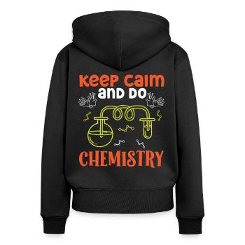 Chimiste Keep Calm Do Chimie Technicien chimiste - Sweat à capuche zippé Premium bio Femme - noir - Dos - Julia (174cm)