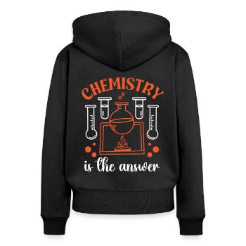 Chimiste La réponse Chimie Technicien chimiste Sciences - Sweat à capuche zippé Premium bio Femme - noir - Dos - Julia (174cm)