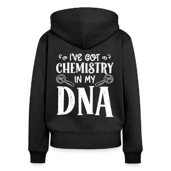 Chimiste Chimie Dans Mon ADN Chimie Technicien Chimiste - Sweat à capuche zippé Premium bio Femme - noir - Dos - Julia (174cm)