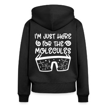 Chimiste Juste là pour les molécules Chimie Technicien chimiste - Sweat à capuche zippé Premium bio Femme - noir - Dos - Julia (174cm)